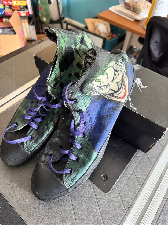Converse Other - Men’s 13 Joker Graphic High-Top Sneakers in Green & Purple